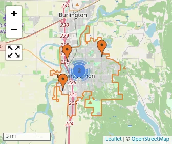 Area schools map
